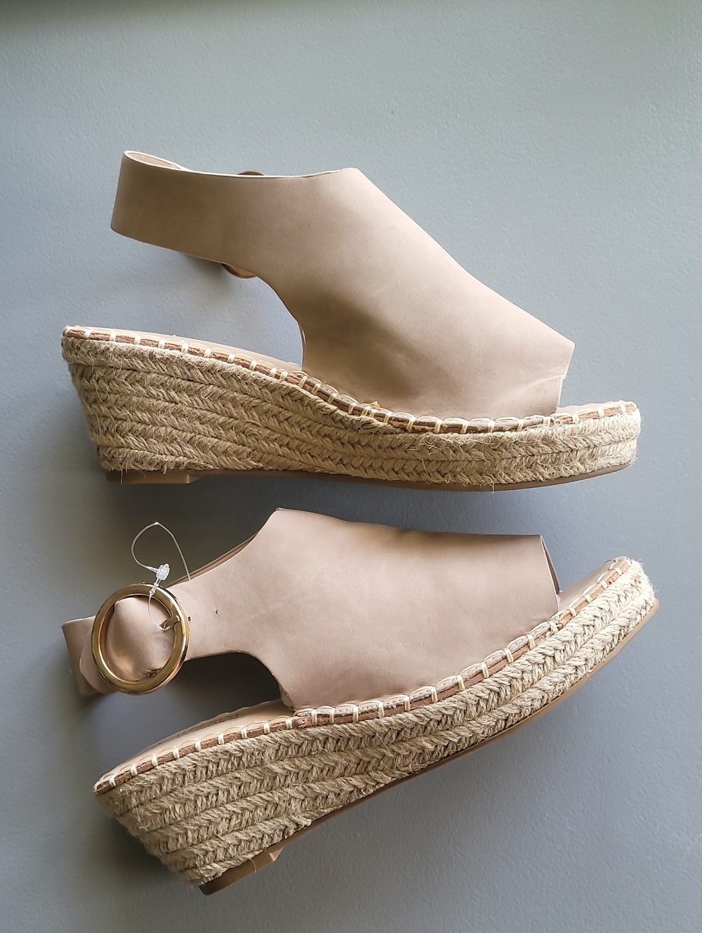 Catherine Malandrino Cirkly Espadrille Wedge Sandals Light Beige Sz 7.5